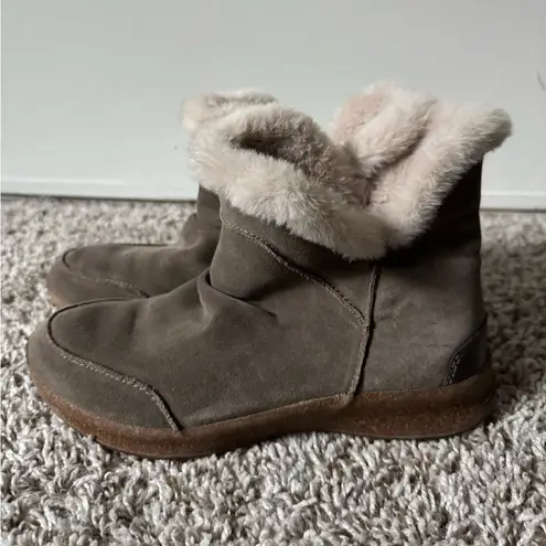 TAOS 8 Future Mid Boots in Brown Fur Lined Suede Tan