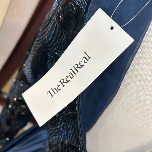 Victoria Royal Ltd Navy Formal Long Beaded Dress in Size 8 Black Tie Wedding Blue