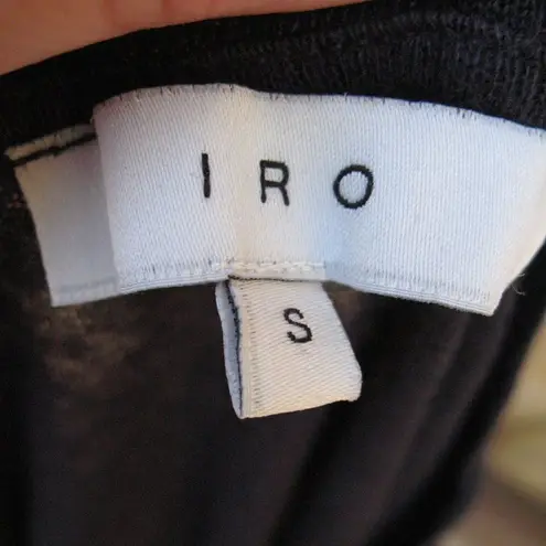 IRO Marvina Blue Linen Distressed Pullover Knit Top