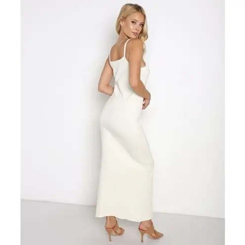 Charlie Holiday ✨ Deliah Ribbed Midi Ivory Sz 4 Dress Cloud✨