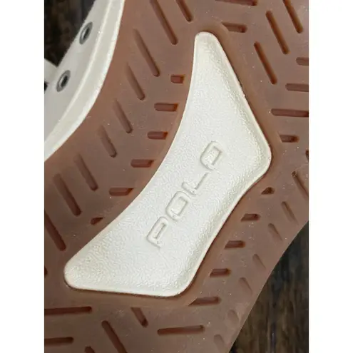 Polo Ralph Lauren Womens Court 100 Beige Gray Navy Sneakers Size 6