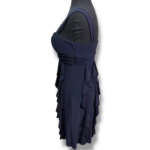Betsy and Adam Vintage Navy Ruffle Dress