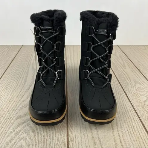 Jbu  by Jambu Brunswick Lace-up Winter Boots 10 Black Vegan Leather/Faux Fur $90