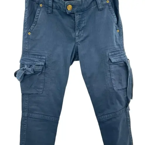 RED Valentino Navy Blue Cargo Pants Ankle Skinny Bow Detail Size Size 6
