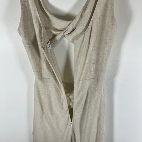 Petal And‎ Pup Tan Bare Midriff Linen Viscose Blend Midi Dress Size 4 Boho