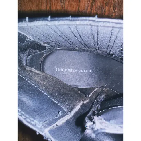 Sincerely Jules Combat Ankle Boots Black Moto Style 9M Utility Goth Grunge Y2K