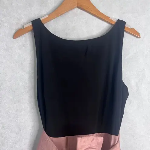 Slny Black & Pink Sequin Floral Formal Dress Deep V Back Fit & Flare Size 14