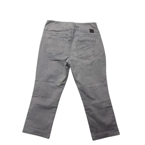 Jag jeans JAG Jeans Gray Size 8P High Rise Straight Crop Pull On Gray Denim Womens Petite