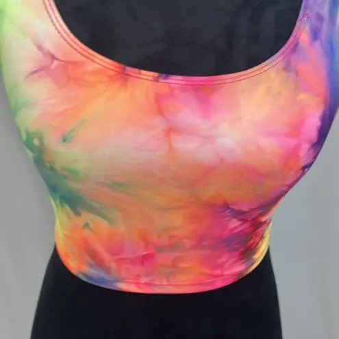 Love j Vibrant Tie-Dye Crop Tank Top womans size small