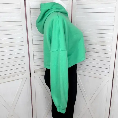 Savage X Fenty Essential Fleece Scope Logo Cropped Hoodie Sweatshirt Green XL