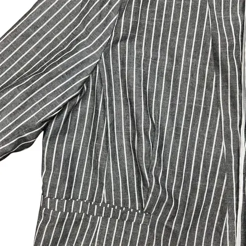 Ashley Stewart Women's Pinstripe Blazer & Pants Gray Size 22 Linen Blend