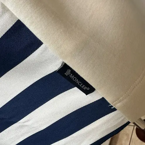 Moncler MINT🌟 Maglia Girocollo Round Neck Jumper Blouse Striped Blue Cream Large