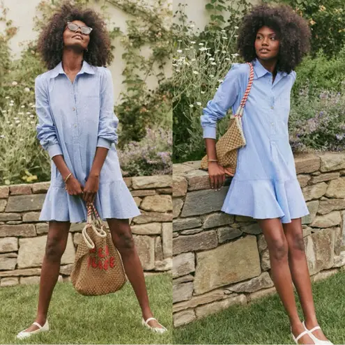 Tuckernuck NWOT Women’s Cotton Linen Chambray Callahan Shirt Dress in Blue XXL