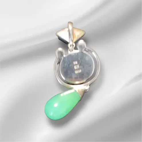 Whitney Kelly Sterling Silver Lapis Lace Agate Chrysoprase Pendant