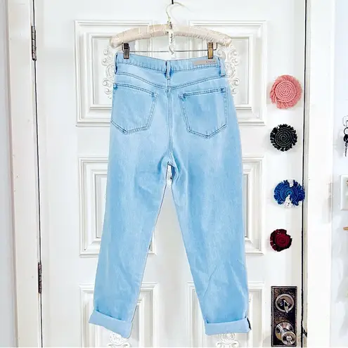 Cello CELIO 80’s STYLE DENIM SEXY MOM JEANS:PLEATED HIGH RISE, STRAIGHT DISTRESSED LEG