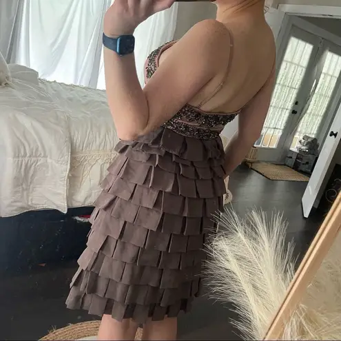 Sue Wong Nocturne Women’s 6 Beaded Ruffle Dress