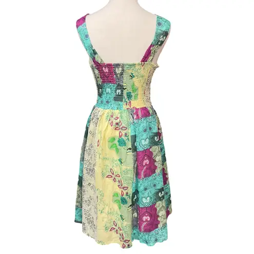 Raga Anthropologie Floral Print Sequin Sheer Boho Chic Midi Dress Size Small NWT