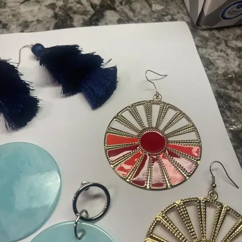 Lot Of 5 Statement Costume Earrings Pierced Dangle