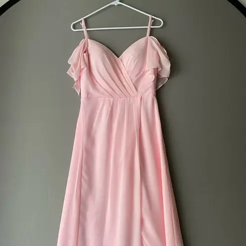 Hebeos sz M pink off shoulder formal, sweetheart maxi dress