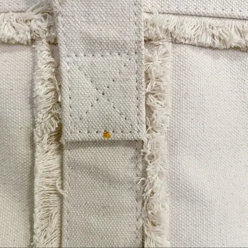 J. Jill 100% Cotton Canvas Tote Bag Sturdy Market Beach Vacation Overnight Bag