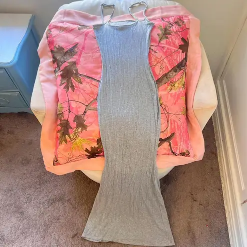 grey full length fitted dress tank maxi Gray