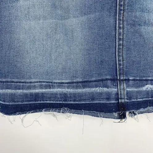 KanCan Size 5 26 Skirt Denim Distressed Raw Hem Mini Blue Jean Stretch Women’s