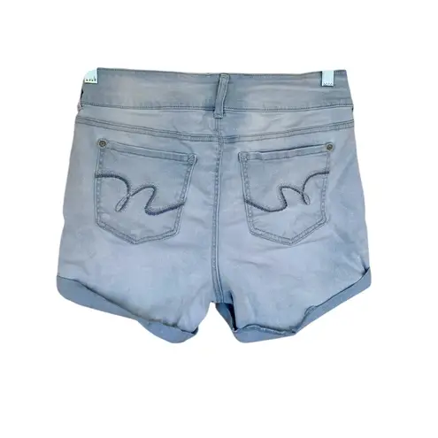 Wallflower The Ultra Fit Rolled Cuffed Jean Short 13 Womens Light Wash Denim Blue Size undefined
