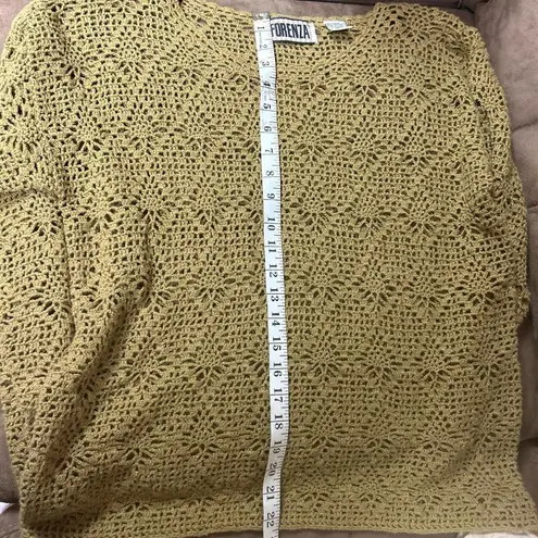 Forenza Vintage whimsical crochet knit green fairy top size M