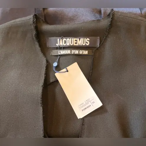 Jacquemus NWT Black & Navy Belted Drop Waist, Plunging Neckline Dress, Size 36