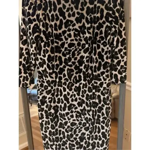 Nicole Miller  Velvet‎ Animal Print long Sleeve Dress Size Medium