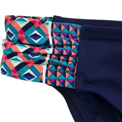 🔵 SALE 3/$25 CAPTIVA BY CHRISTINA SWIMWEAR BIKINI BOTTOM BOHO NAVY MULTI L Blue Size L
