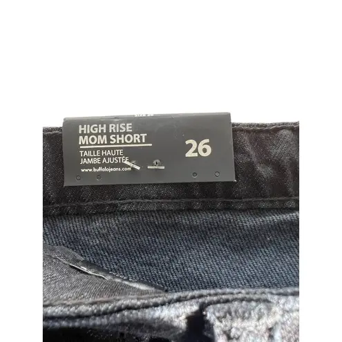 Buffalo David Bitton Womens Black Lulu Denim High Rise Mom Shorts