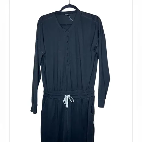 Vuori Women's Black Lux Henley Jumpsuit size S Long Sleeve