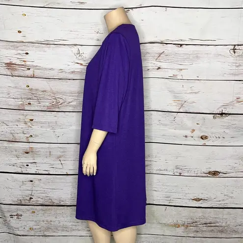 Susan Graver NWT Size 2X Purple Jewel Neckline Ponte Knit Swing Dress