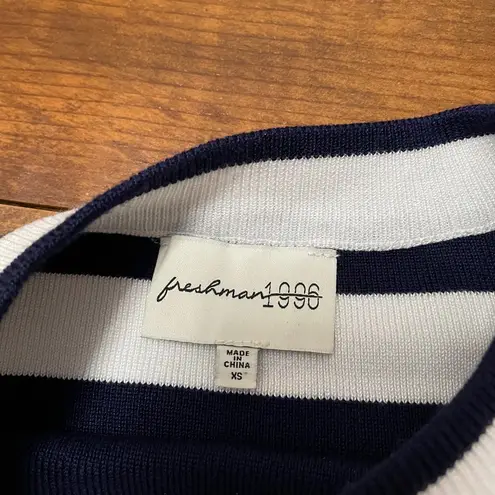 Navy Blue and White XS Striped Tank Cropped Sweater Nautical Vibes