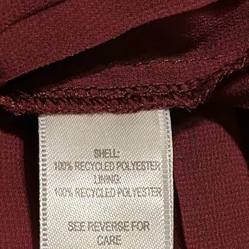 Garnet Hill Ribbed Detail Sheer Red Shirt dress Small