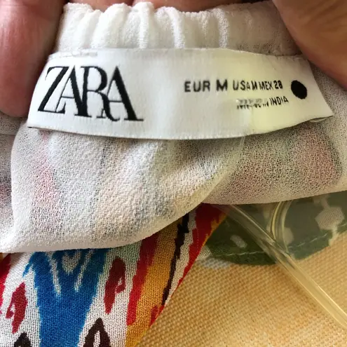 ZARA NEW  Short Embroidered Mirrored Dress Medium