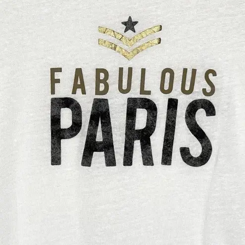 IKKS Women White Linen Paris Short Sleeve Tshirt