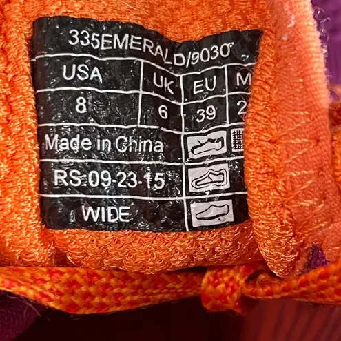 Vionic 335 Emerald 9030 Shoes 8 Wide Purple Orange Orthotic Athletic Sneakers