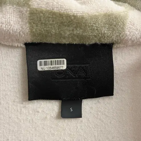 ONA Checker Terry Oversized Button Down Greyed Olive Small Green