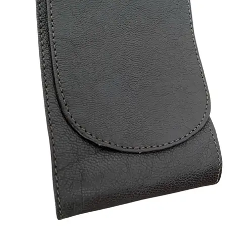 Chocolate Brown Leather Wide Waist Belt Gold Tone Circle Buckle Rhinestone