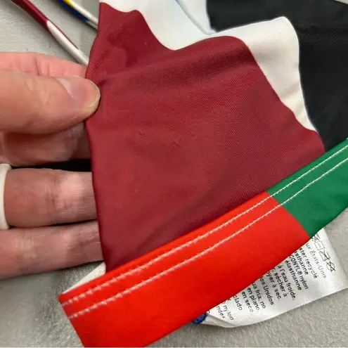 Mara Hoffman Swim Astrid Bikini Top Colorful White Red Green Blue NEW NWT