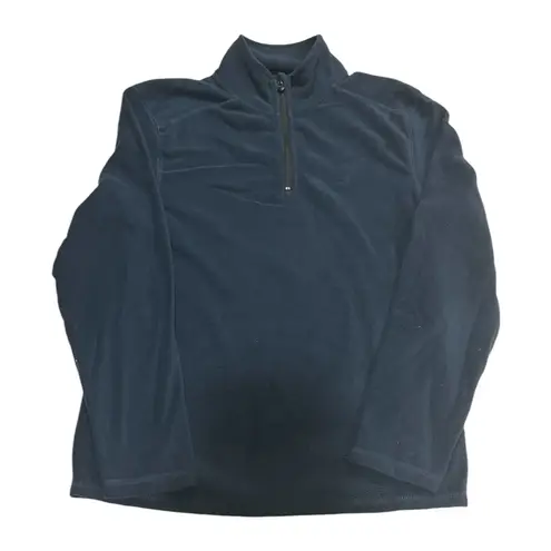 Workout Fleece Women’s Shirt Quarter Zip Pullover Navy Blue Medium