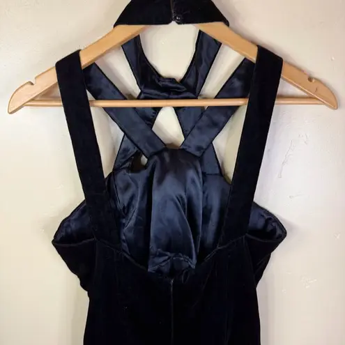 Jessica McClintock Vintage GunneSax blackVelvet Choker Formal evening Gown 11/12