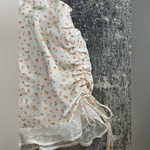 Yours Truly Floral mini skirt and blouse set Yellow