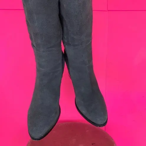 Splendid  Dark Gray Suede Block Heel Knee High Boot Sz 6.5