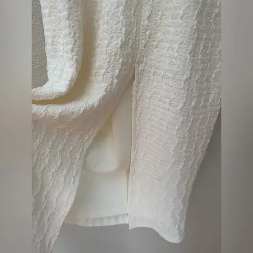 Privy NWT White Textured Cross Back Slit Dress, Size Small
