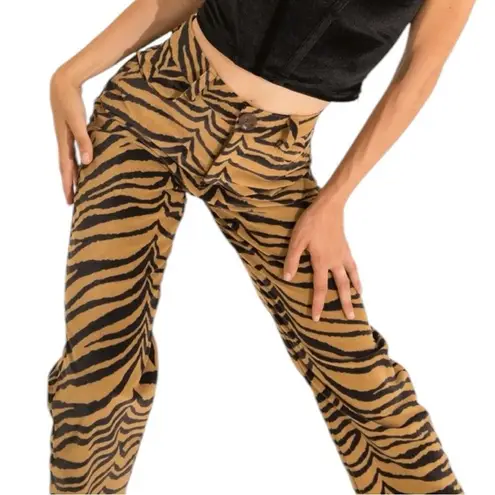 Tach Anthropologie Women’s Size XS Tan Black Zebra Rumba Velvet Pants
