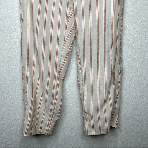 Coldwater Creek 100% Linen Striped Pull On Pants, Sz Medium