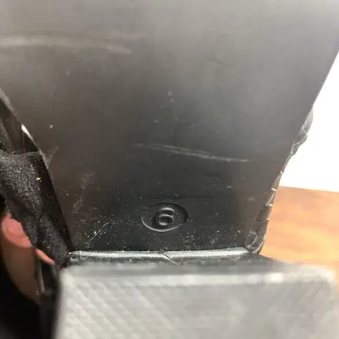 C est 1946 Women's Leather Zip Up Open Toe Ankle Block Heel Boots Black Size 6